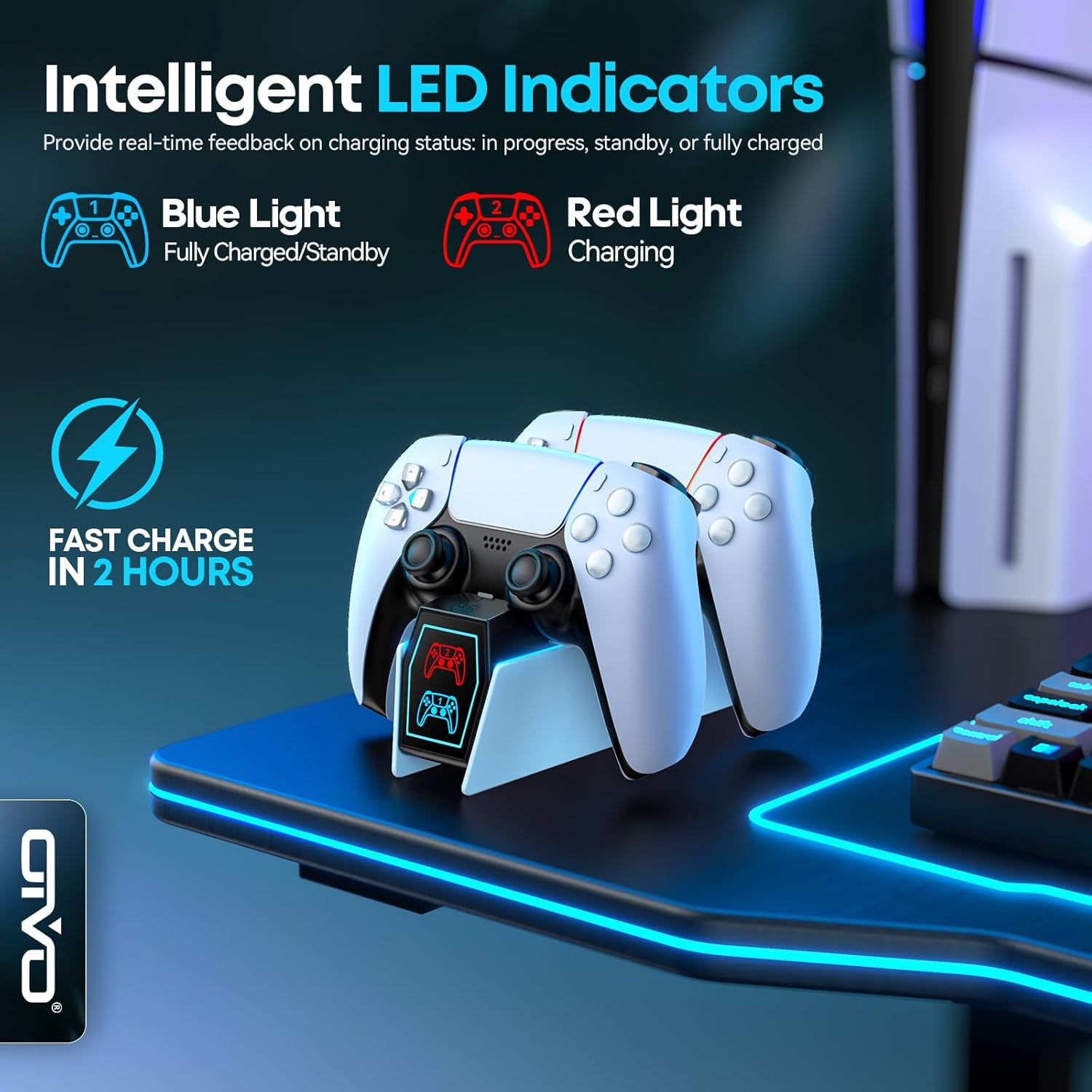 BASE DE CARGA PARA CONTROLES DE PS5 IV-P5211BX