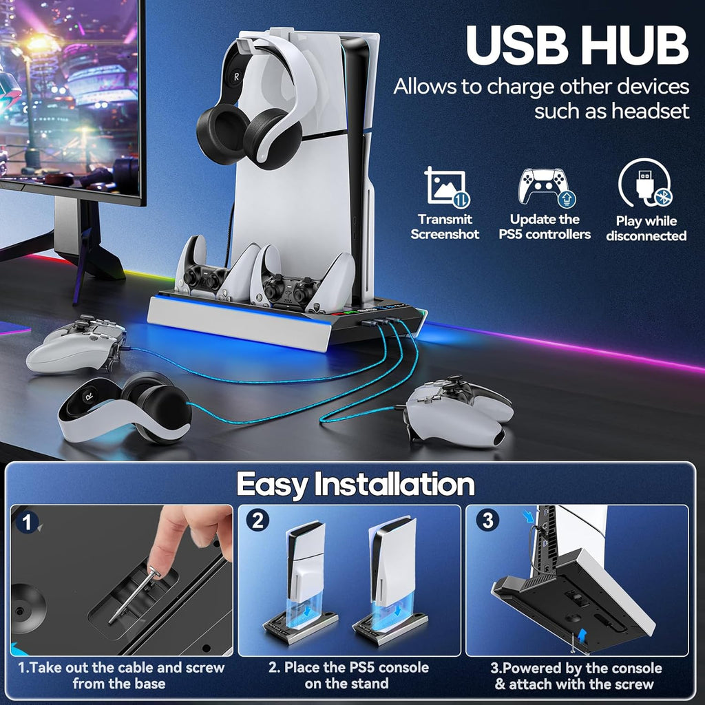 BASE COMPLETA + SOPORTE DE PARED NG-P5303 PARA PS5