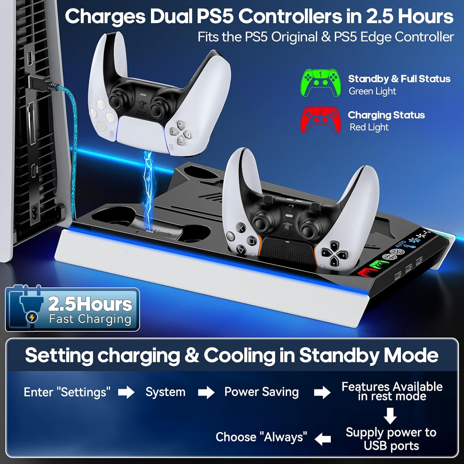 BASE COMPLETA + SOPORTE DE PARED NG-P5303 PARA PS5