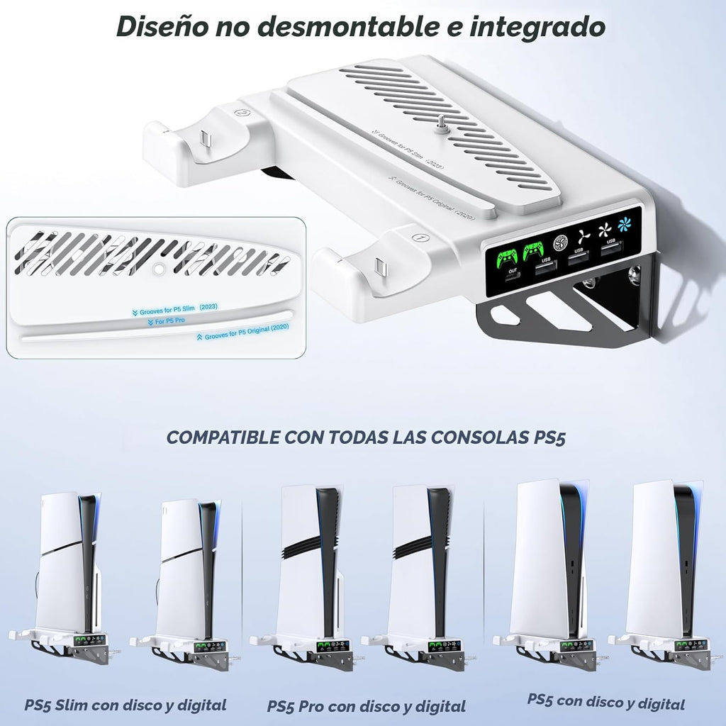 BASE CON VENTILACION + SOPORTE DE PARED PS5