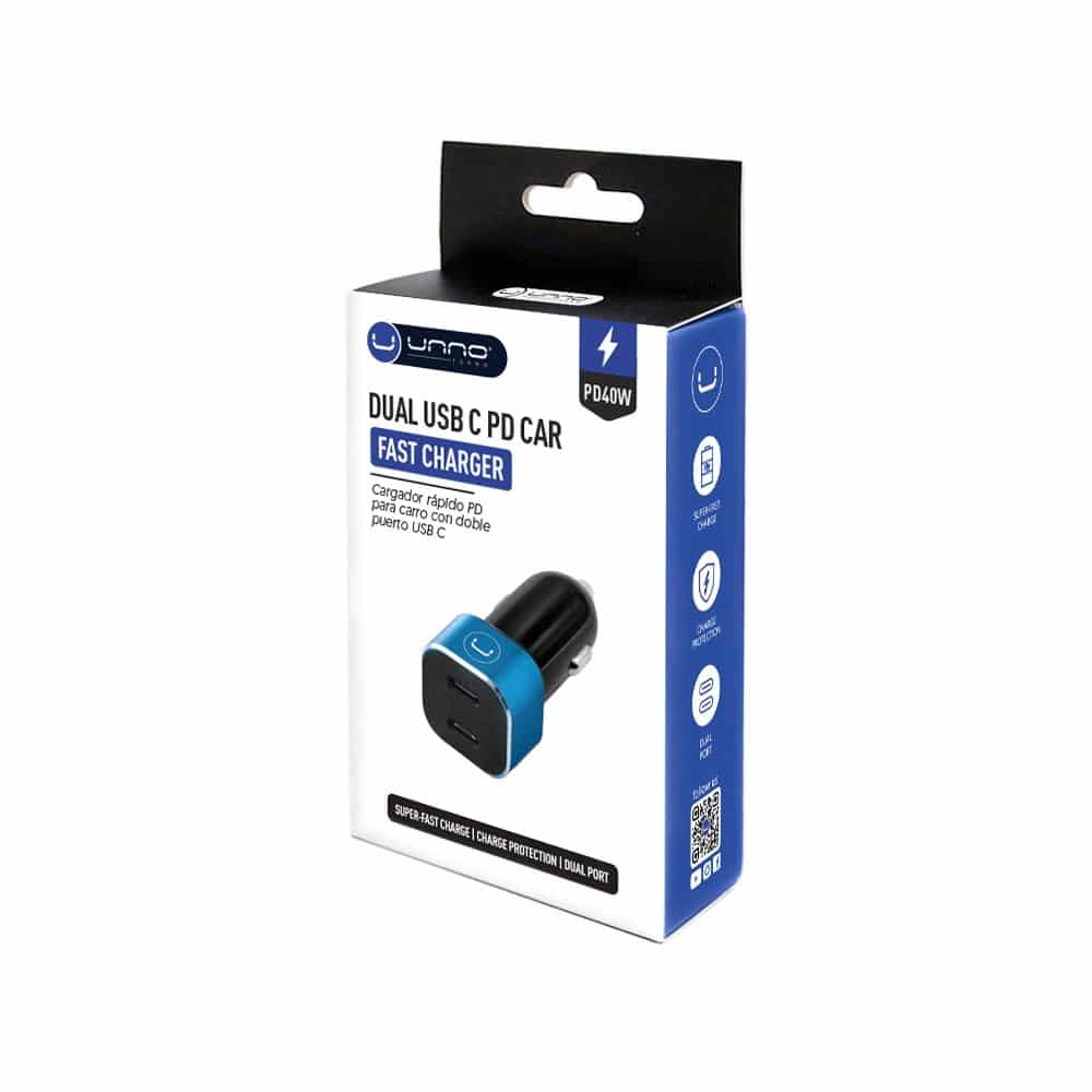 CARGADOR DE COCHE PD DE DOBLE PUERTO C | PD40W