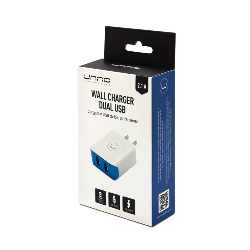 CARGADOR DE PARED USB DOBLE | 2.1A