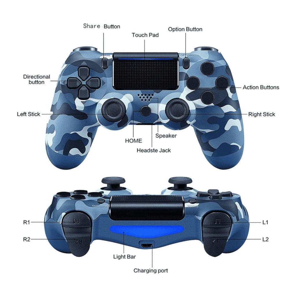 CONTROL DUALSHOCK 4 AZLUL CAMUFLADO GENERICO - PLAYSTATION 4