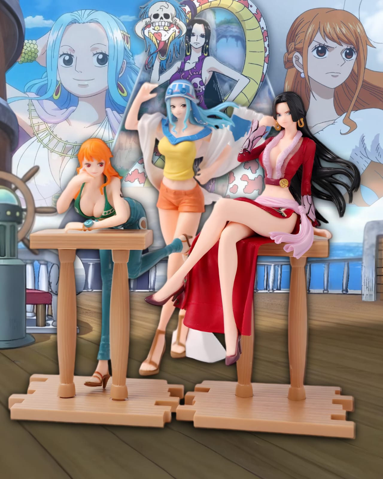 FIGURA SET NAMI + VIVI + BOA (20CM C/U) - ONE PIECE
